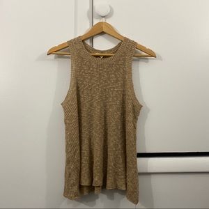 Illa Illa Brown Tan Knit Tank Top Small
